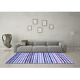 thumbnail image 3 of Ahgly Company Machine Washable Indoor Square Abstract Blue Modern Area Rugs, 6' Square, 3 of 4
