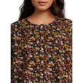 thumbnail image 5 of Time and Tru Women's Button Front Blouse with Long Sleeves, Sizes XS-XXXL, 5 of 6