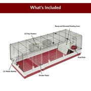 Midwest Homes for Pets Deluxe Rabbit & Guinea Pig Cage, XX-Large, White & Red