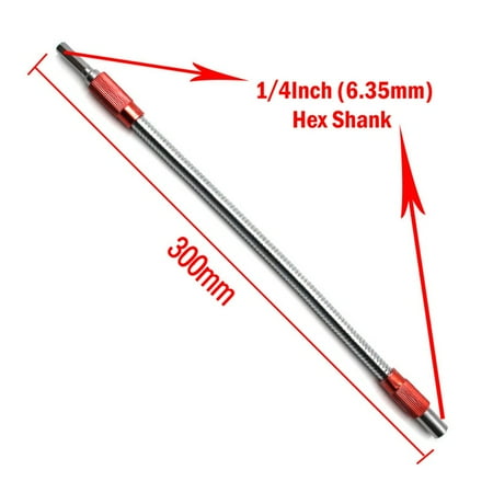 

300Mm 6.35Mm Hex Flexible Shaft Extension Rod Screwdriver Bits Extend Bar