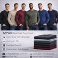 thumbnail image 2 of SOCKS'NBULK Mens Long Sleeve Dark Colorful T-Shirts, Cotton Blend - Crew Neck Bulk Tees for Men, Wholesale Sleeved Tshirt Packs - Size X-Large, 2 of 8