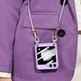 thumbnail image 6 of Skin Slim Cover for Samsung Galaxy Z Flip 5 5G Case Crossbody Back Screen Protector Lanyard Strap Flip5 PC Hard Phone Case (Purple,Z Flip 5), 6 of 8