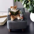 thumbnail image 4 of Figura de resina CHEPIHG Gato leyendo con rata Decoración de escritorio 6,5 x 6,5 x 8 cm, 4 of 5
