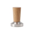 thumbnail image 3 of Tamper de café expreso de acero inoxidable Base plana de acero inoxidable portátil Mango de madera Herramienta de manual de café para máquina 53 mm BLESIY manipulación de café, 3 of 8