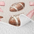 thumbnail image 5 of Erosebridal Football Print Quilt King for Boys Girls,Teens Sport Theme Pink Bowknot King Coverlet Set, 5 of 7