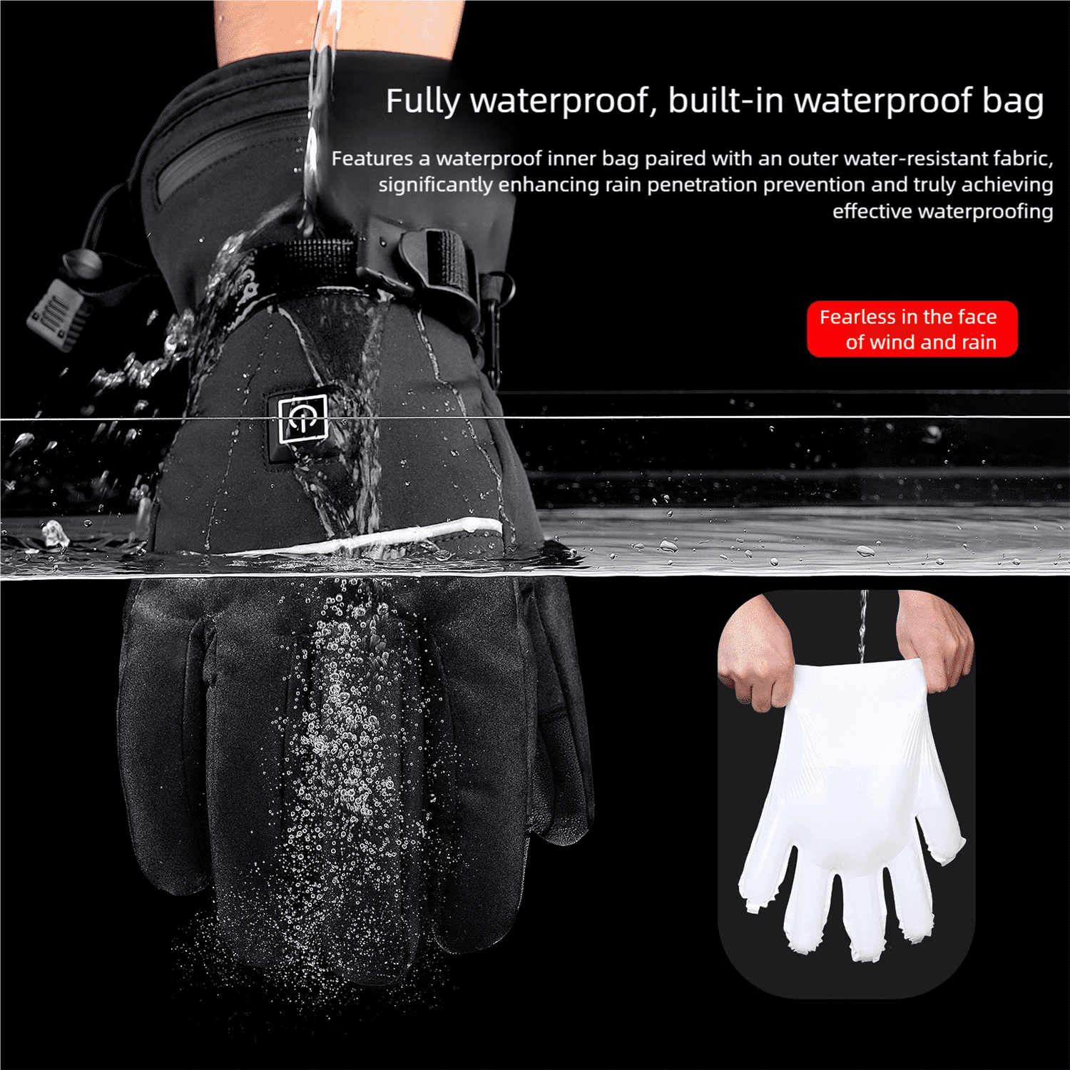Heated Gloves for Men Women, Rechargeable Electric Heated Leather Skiing and Snowboarding Gloves