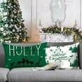 thumbnail image 5 of Christmas Pillow Covers 12x20 Set of 4 Farmhouse Christmas Decorations Happy Holidays Holly Jolly Snowflake Merry Christmas Decor Pillow Cover Cushion Case for Couch Sofa(Green), 5 of 6