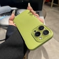 thumbnail image 2 of Compatible with Frameless Phone Case for iPhone 15 , With lens film,Ultra-Thin Lightweight Durable Frameless PU Leather Hard PC Shock Absorption Bumper Phone Case Cover,Green, 2 of 7