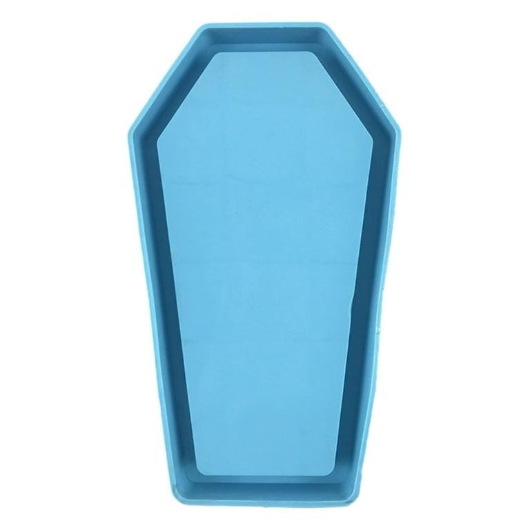 CANKER Halloween Coffin Storage Box Epoxy Resin Mold Tray Serving Plate  Board Silicone Mould DIY Crafts Jewelry Holder Decorations Casting Tools 