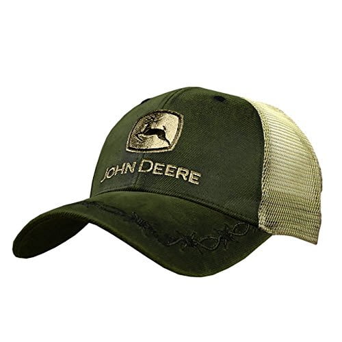 John Deere Oilskin Mesh Back Embroidered Hat, Olive