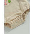 thumbnail image 3 of Bslissey 3M 6M 12M 18M Baby Girls Casual Sweatshirt Romper Beige Long Sleeve Letter Embroidery Jumpsuit Newborn Infant Loose Crew Neck Bodysuit for Spring Autumn, 3 of 9
