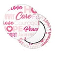 thumbnail image 2 of Naloa Breast Cancer Pink Ribbons Awareness (2) Round Bar Stool Cushion Cover 12-14 inch, Fits Kitchen, Office, Restaurant Chairs - 13 inch, 2 of 7