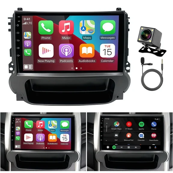 Gsuatey 4 64G Car Stereo Radio for Chevrolet Chevy Malibu 2011-2015 with Wireless Carplay Android Auto, 9" Touch Screen Support GPS/WiFi/Bluetooth/FM/SWC/Backup Camera