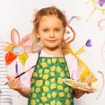 thumbnail image 2 of Yellow Lemon Fruit Dots Green Pattern Kids Aprons for Girls and Boys,Adjustable Neck Strap Toddler Aprons for Kids Cooking Baking, 2 of 6