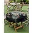 thumbnail image 4 of Outdoor Tablecloth with Umbrella Hole for Patio/Picnic/Party/Camping, Black Forest Waterproof Table Cloth Round Cover Washable, Nature Mountain Pine Tree Vintage (Dia 54"), 4 of 9
