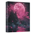 thumbnail image 2 of Pink Moon and Cherry Blossoms 3 Ring Hardcover Binders 1.5in Round Rings for Letter-Size Folder Paper Organizer Pockets for Office Student Recipe, 2 of 9