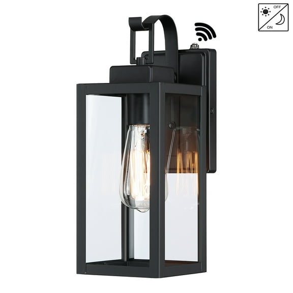 13.75"H Outdoor Lighting with Dusk to Dawn Sensor Matte Black Porch Light Wall Sconce for House, Exterior,Garage, E26