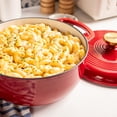 thumbnail image 3 of Lodge 4.5 Quart Enameled Cast Iron Dutch Oven with Lid – Dual Handles – Oven Safe up to 500° F or on Stovetop - Use to Marinate, Cook, Bake, Refrigerate and Serve – Ruby with Gold Knob, 3 of 4