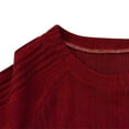 thumbnail image 5 of ClodeEU Womens Fall Crewneck Long Sleeve Tunic Sweaters ,Casual Loose Fit Crewneck Tops With Curved Hem Red,Womens Plus XXL, 5 of 7