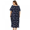 thumbnail image 3 of POINTERTECK Robe de Nuit Douillette à Manches Courtes pour Femmes, Encolure Carrée, Imprimée, Grande Taille, Robes de Maison pour Femmes TG-4TG, 3 of 5