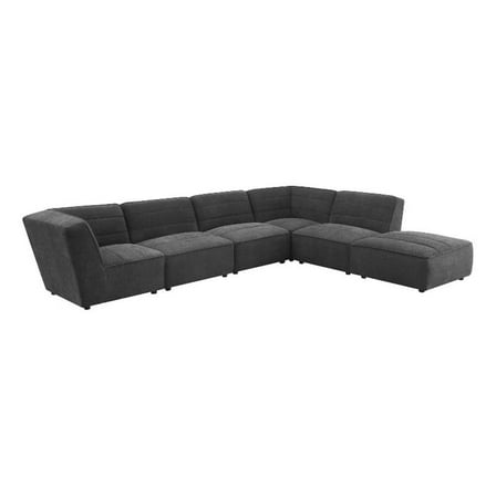 Sunny 6-piece Upholstered Modular Sectional Sofa Charcoal