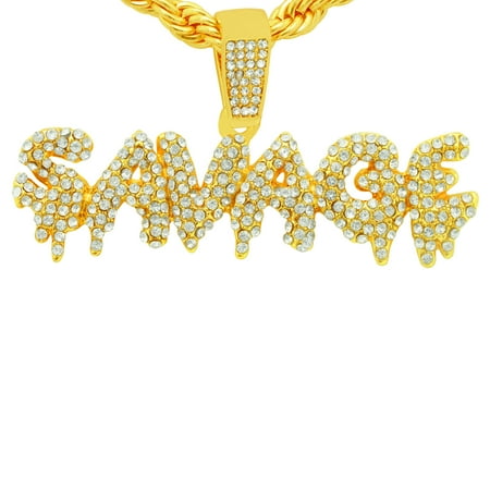 Mens Hip Hop Gold Plated - 14K Gold Plated Hip Hop Bling Simulated Iced Out