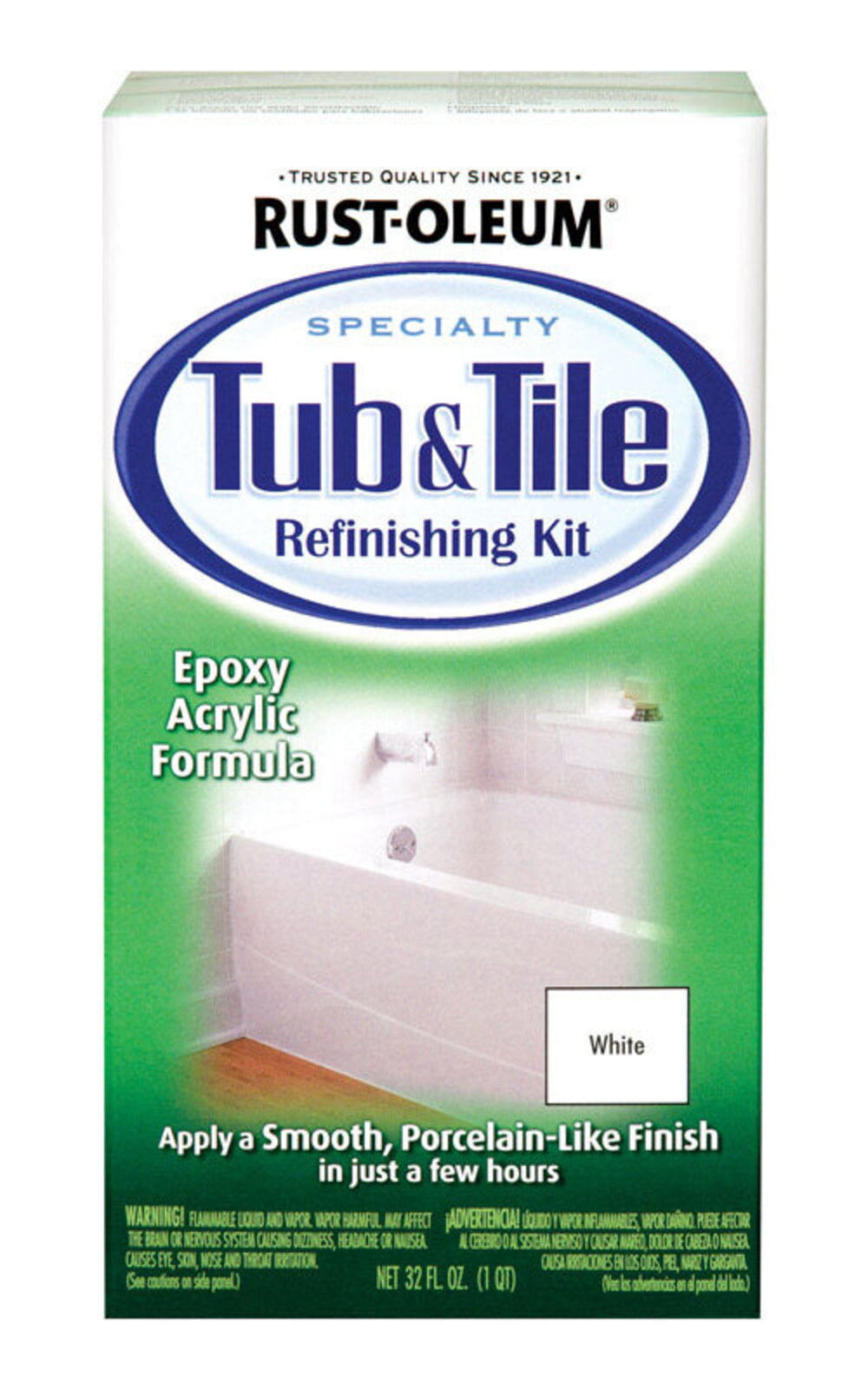 Rust Oleum Specialty Gloss White Tub, How To Refinish A Bathtub With Rustoleum Tub And Tile Kitchen