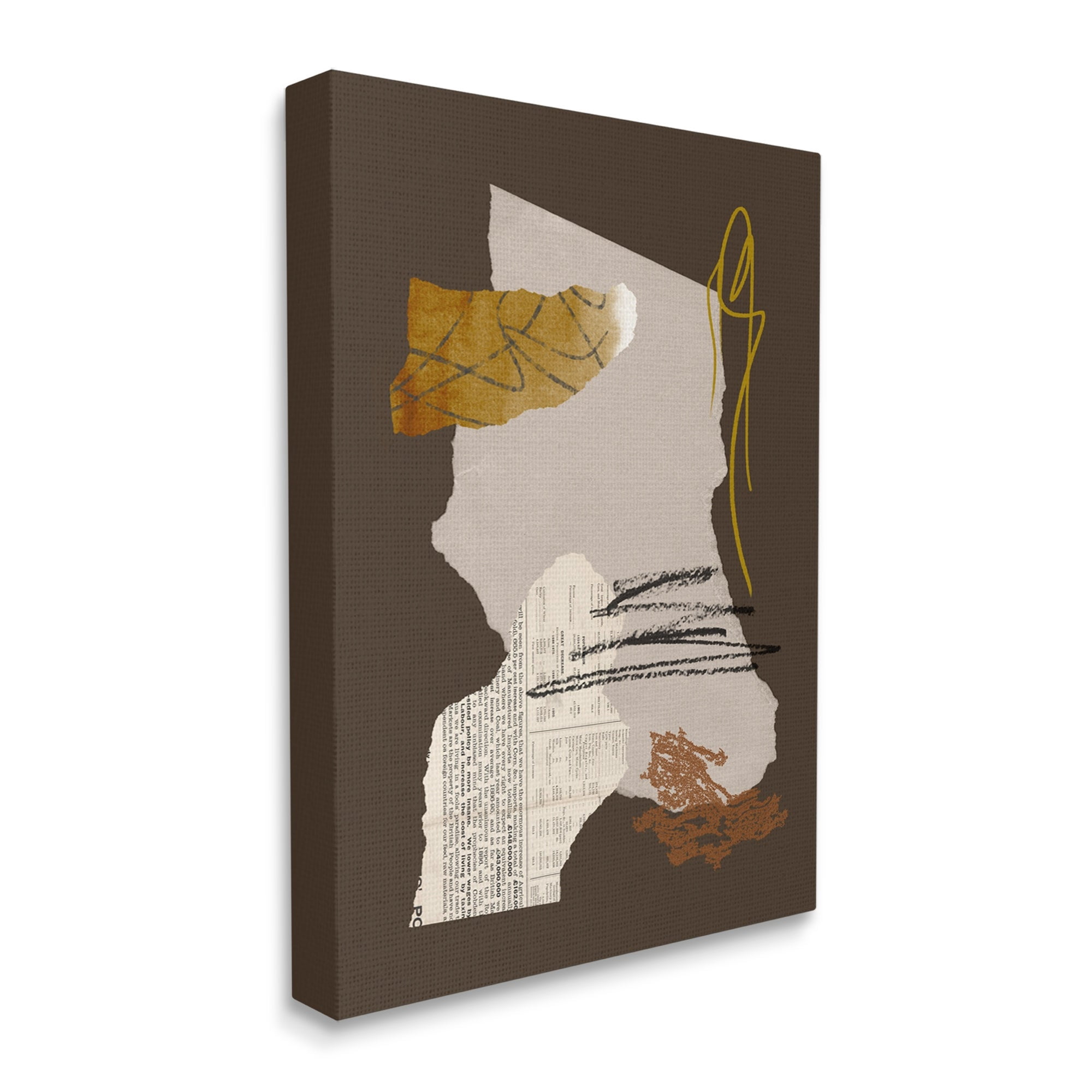 Stupell Industries Modern Collaged Shapes Abstract Layered Scribble Lines Graphic Art Gallery Wrapped Canvas Print Wall Art, Design by Melissa Wang