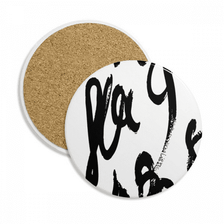 

Brushwork Graphic Sense Texture Coaster Cup Mug Tabletop Protection Absorbent Stone