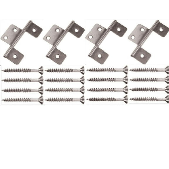 Mobile Home/RV Brushed Nickel Interior Door Extended Leaf Hinge with Screws (4 Pack)