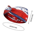 thumbnail image 3 of Qjidjing Turban Head Wrap, Wide Headband, Patriotic USA Flag Printed Non Slip Soft Fabric Bandana, for Daily Yoga, Sports Workout, 4th of July Casual Outfit, 3 of 7