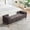 Coffee, variant on 64.7"W Upholstered Corduroy Flip-top Storage End of Bed Bench, Accent Window Footrest with Armrests&Backrest&2 Bolsters Rubberwood Legs