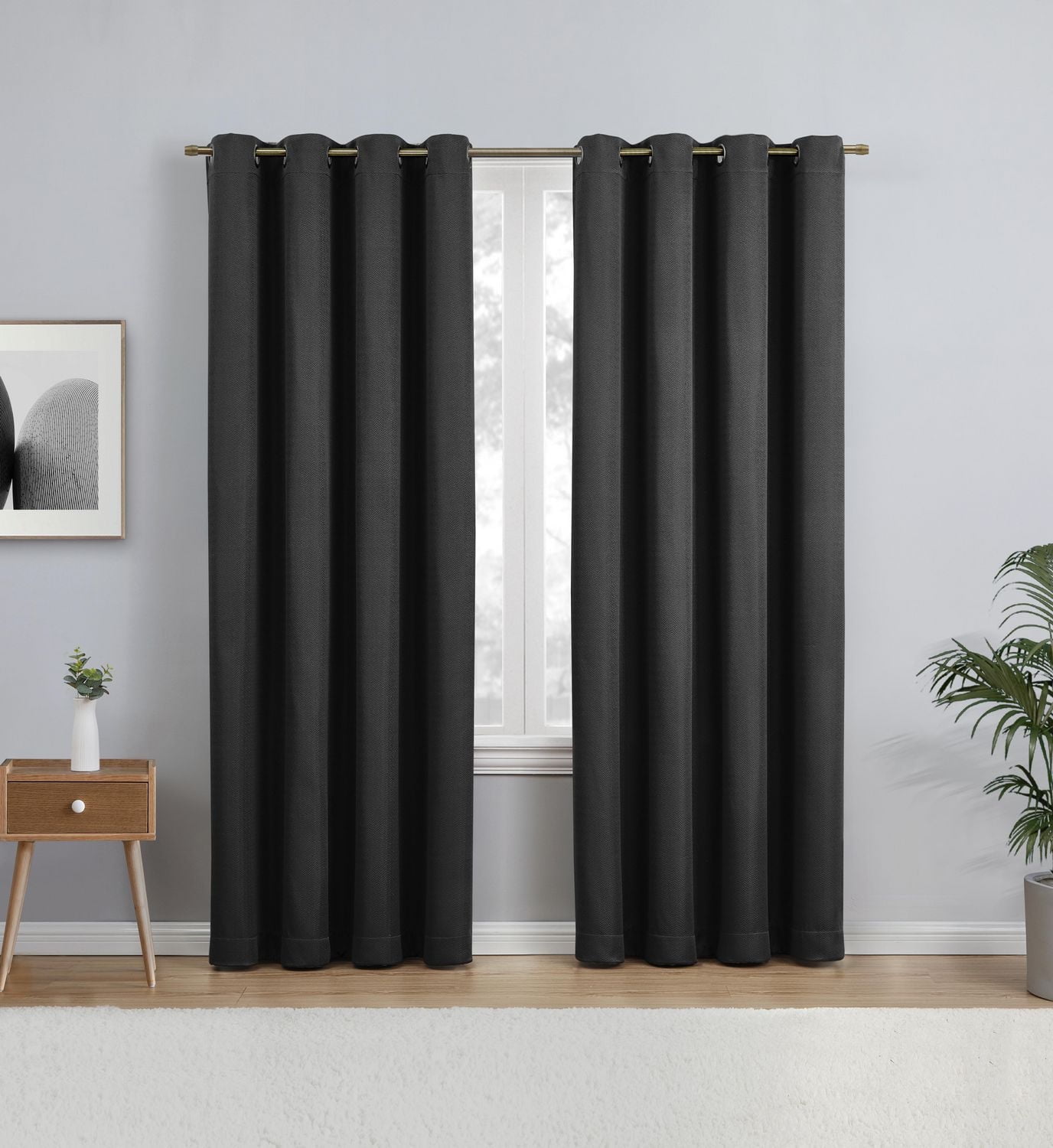 Eclipse Heath 63" Grommet Blackout Window Panel, 1 Panel: 52"x63"