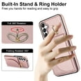 thumbnail image 4 of for Samsung Galaxy A14 5G Wallet Case with Card Holder Women Men, Flip PU Leather Kickstand Shockproof Protective Phone Cover Magnetic Clasp 360 Rotation Ring Stand for Samsung A14 5G, Rosegold, 4 of 7