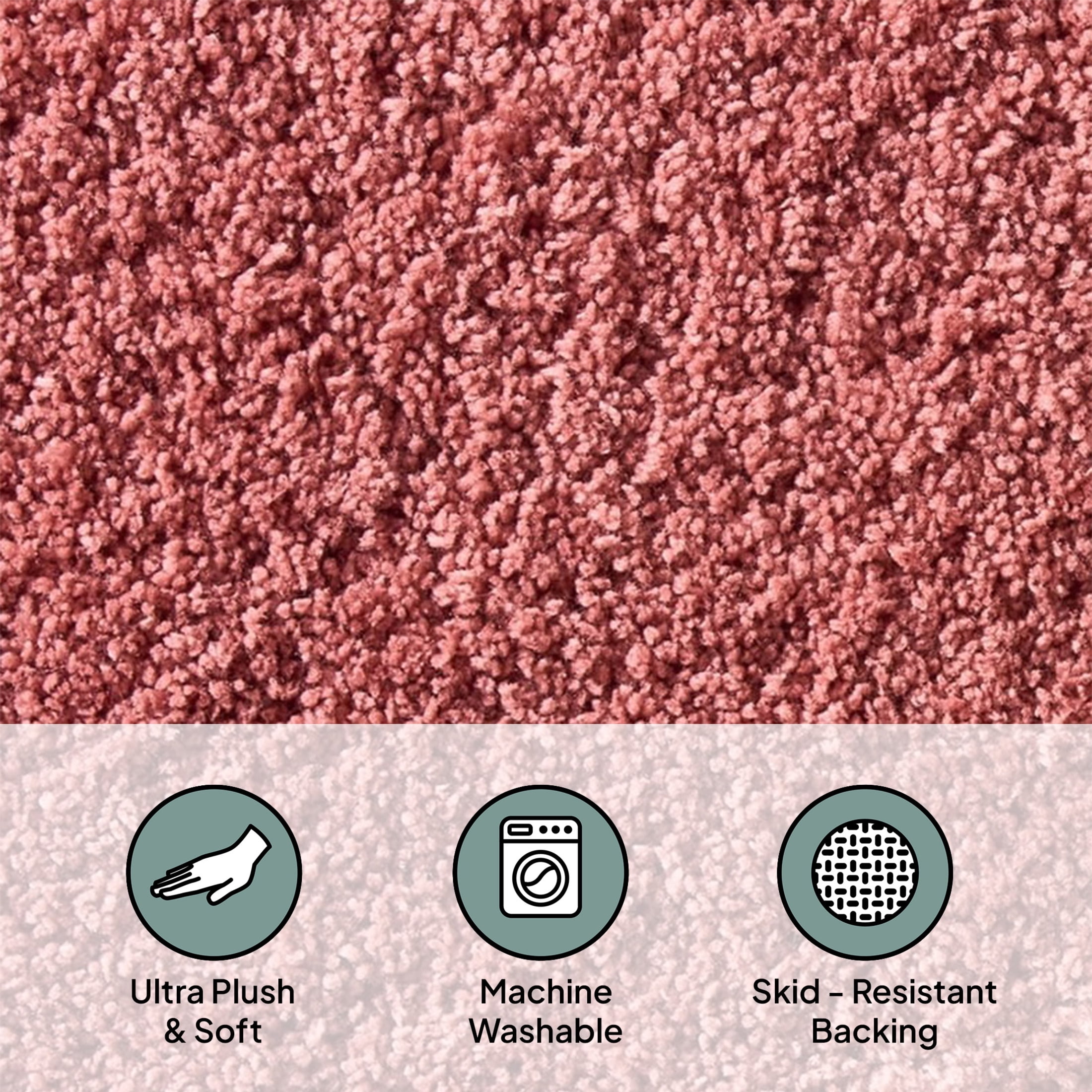 Better Homes & Gardens Ultra Soft Polyester Bath Rug, Plush Absorbent Bathroom Floor Rug with Skid-Resistant Backing, Machine Washable, 23" x 39", Old Rose
