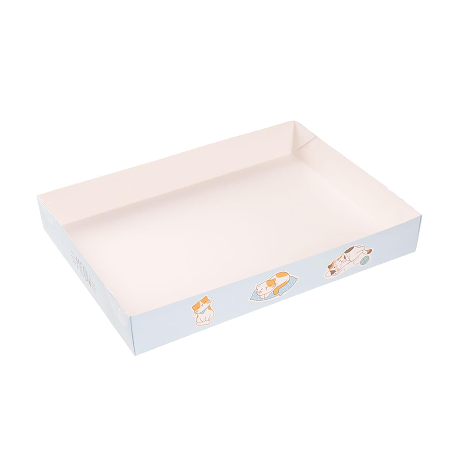 Disposable Cat Litter Box Foldable Paper Kitty Litter Tray 35x25.5x5cm Portable Kitten Litter