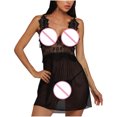 thumbnail image 4 of Traje de ropa interior de lencería sexy con cabestrillo de hilo de red transparente de encaje sexy para mujer Fridja  nalpqowj10601, 4 of 6