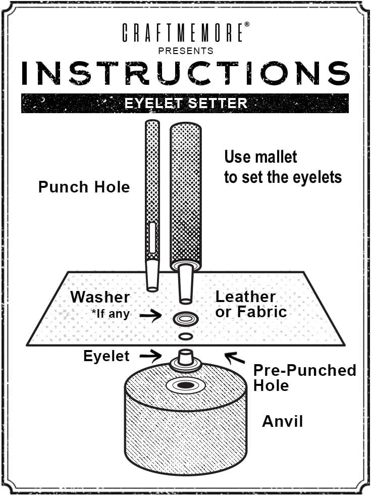 5/16" Grommet Tool Kit Eyelet Setting Tool Grommet Setter Hole Punch Cutter & Pack of 100 Grommets (5/16" (8mm) Inside Diameter)