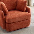 thumbnail image 6 of PORKISS Swivel Accent Chair, Modern Barrel Chair with 2 Thorw Pillows, Oversized Comfy Round Armchair Reading Chair, Comfy Chair for Bedroom Living Room, Orange, 6 of 10