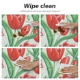 thumbnail image 4 of JEUXUS  Round Table Cloth Red Tulips Pattern Line Table Cover Nordic Twill Tablecloth Washable Dining Decorative for Holiday Home Christmas Party Picnic, 4 of 7