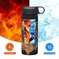 thumbnail image 6 of Yiaed Stained Glass Eagle USA Print Water Bottle with Straw Lid, Stainless Steel Double Wall Insulated Water Bottle | Leak-Proof and Spill-Proof Water Bottle, 6 of 8