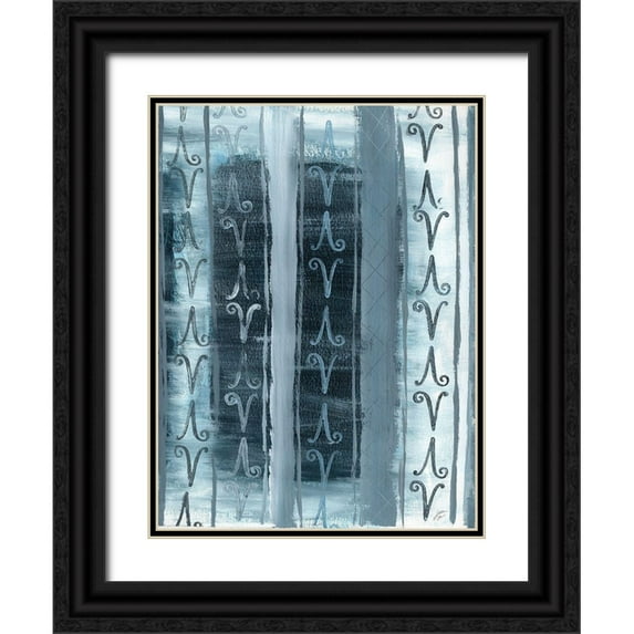 Lee, Judson 12x14 Black Ornate Wood Framed with Double Matting Museum Art Print Titled - Grate Door Stripes