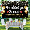thumbnail image 5 of Welcome Home Backdrop Banner Decorations with 70.8"X43.3"，We Missed You So Much Backdrop Photo Booth Props for Graduation Retirement Military Army Homecoming Decorations (Black), 5 of 5