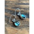thumbnail image 3 of labradorite/noir Boucles d'Oreilles Pierre de Lune, Boucles d'Oreilles Ovales Labradorite, 3 of 3