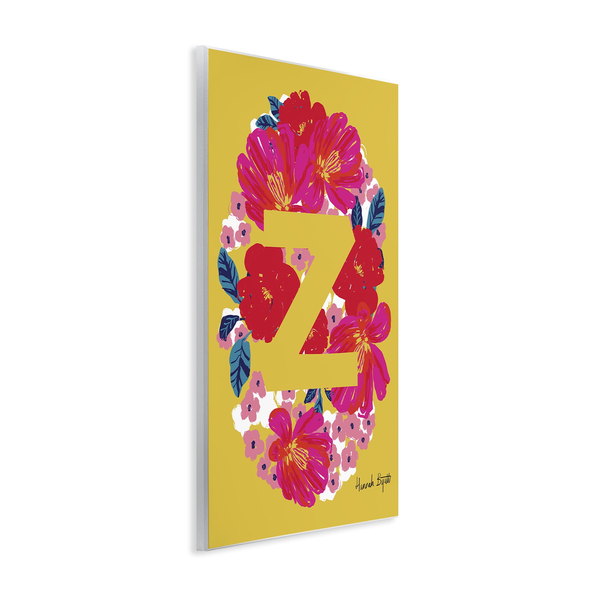 Stupell Industries Floral Bloom Letter Z Botanical & Floral Painting Unframed Art Print Wall Art, 13 x 19