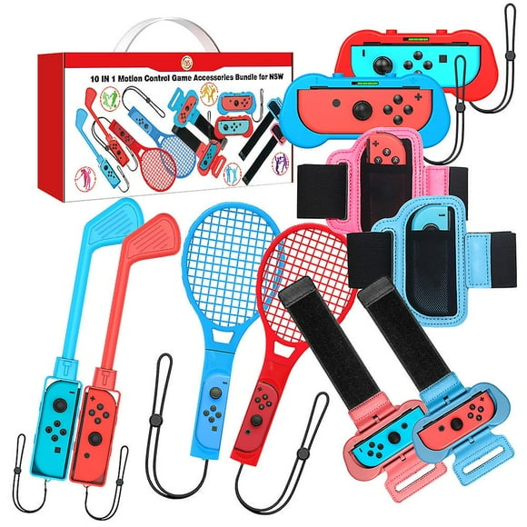 2022 Switch Sports Accessories Bundle, 10 In 1 Family Accessories Kit For Switch Sports Games
