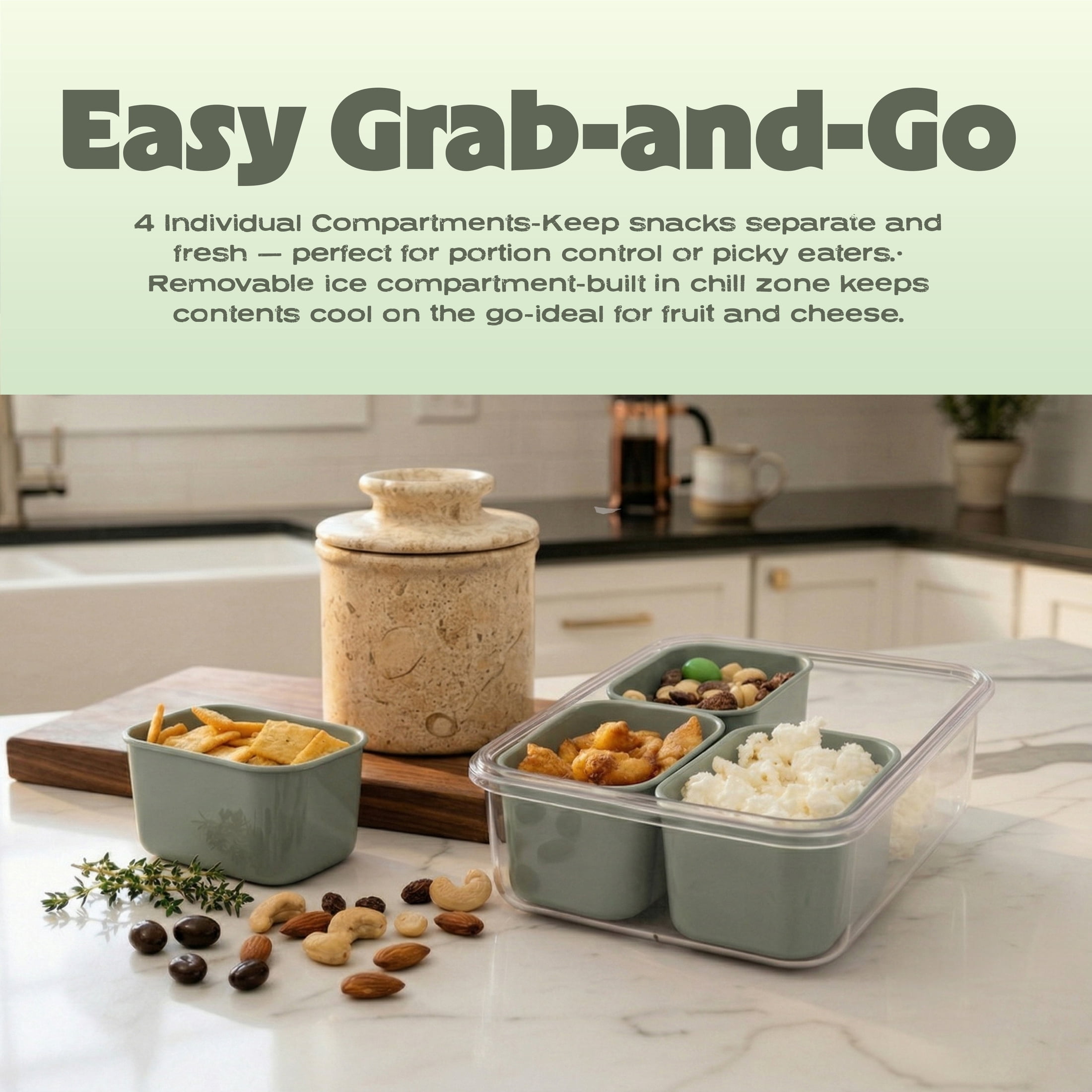 Cook with Color 4-Compartment Mini Snack Box Food Storage Carrier