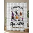 thumbnail image 4 of Fsddascl Halloween Gnomes Shower Curtain Set - Long 72" x 84" Washable Bathtub Curtain with 12 Hooks, Horror Pumpkins Spooky Grey Wooden Waterproof Fabric Stall Shower Curtains for Bathroom/Bathtub, 4 of 6
