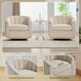 thumbnail image 4 of Modern Swivel Accent Chair Set of 2,Boucle Swivel Barrel Chair with Wide Curved Backrest,Upholstered Club Armchair for Living Room,Bed Room,Office,Wheat, 4 of 7
