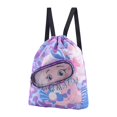 thumbnail image 2 of Mochila con cordón para gimnasio, mochila bonita para natación con separación y estampado, para natación húmeda Púrpura, 2 of 10